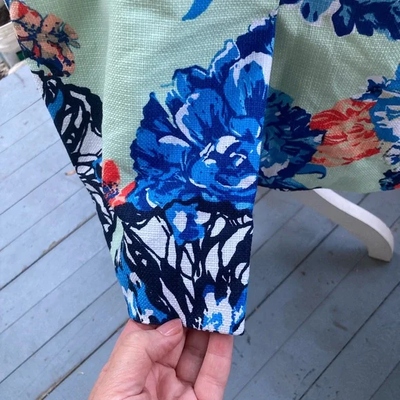 J. Crew Seafoam Green & Blue Floral Cottagecore Skirt EUC Size 10 - Picture 14 of 14